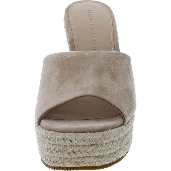 Veronica Beard Womens Dali Beige Suede Slip On Wedge Sandals Shoes NWT - Picture 3 of 3